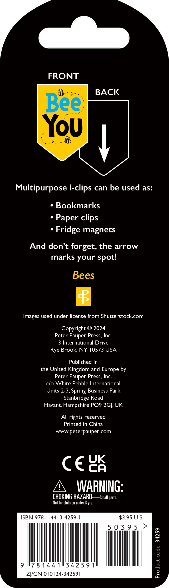 Peter Pauper Press - Bees i-clips Magnetic Page Markers