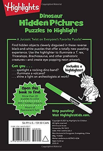 Highlights for Children - Dinosaur Hidden Pictures Puzzles to Highlight