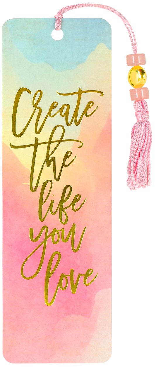 Watercolor Sunset Beaded Bookmark