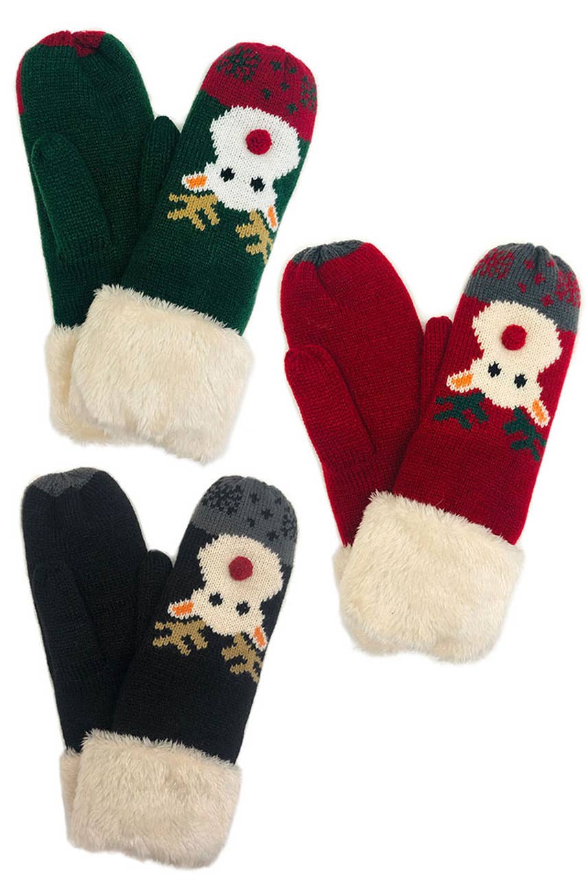 Hana - Reindeer Mitten With Cuff: Black
