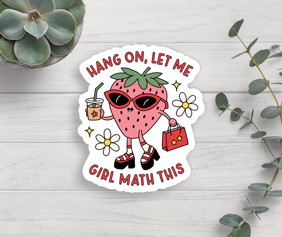 Expression Design Co - Girl Math Strawberry Vinyl Sticker