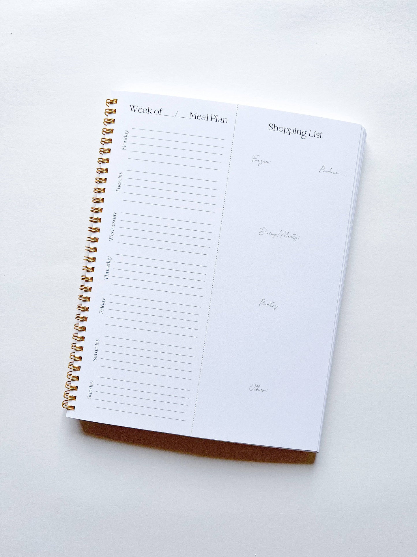 The Paxton Press - Weekly Meal Planner & Shopping List Notebook