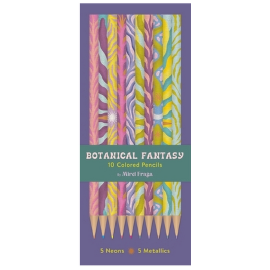 Botanical Fantasy: 10 Colored Pencils: 5 Neons & 5 Metallics