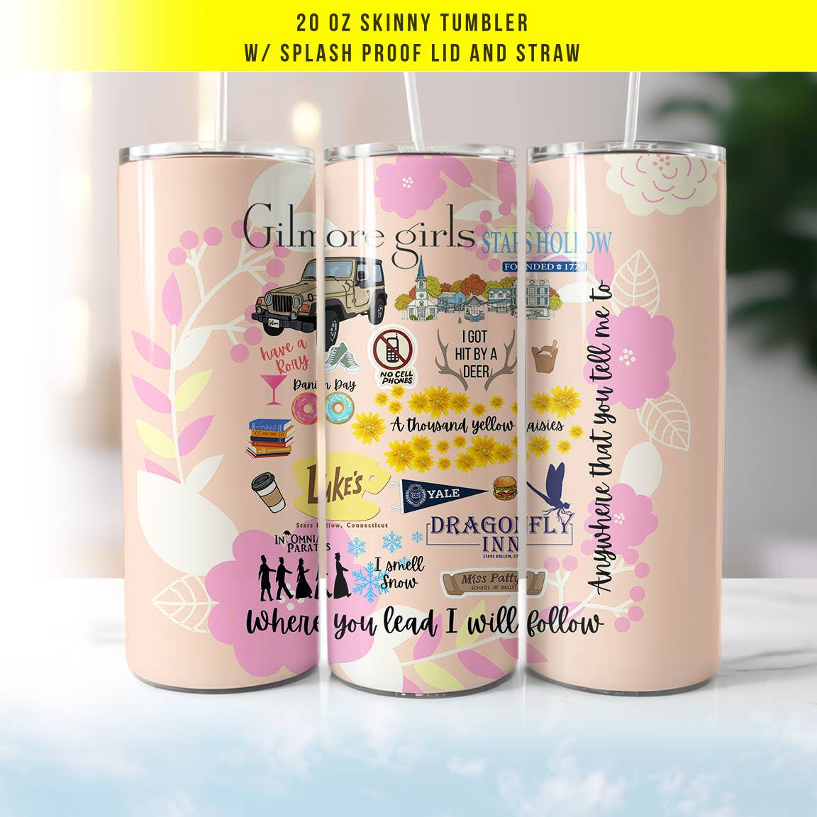Gilmore Girls Inspired 20oz Skinny Tumbler