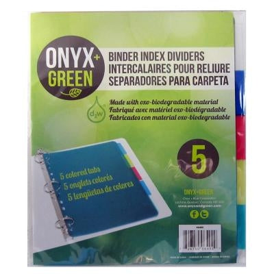 5pk Dividers W Tabs by Onyx + Green