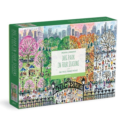 Michael Storrings Dog Park in Four Seasons 250 Piece Wood Puzzle by Galison Mudpuppy