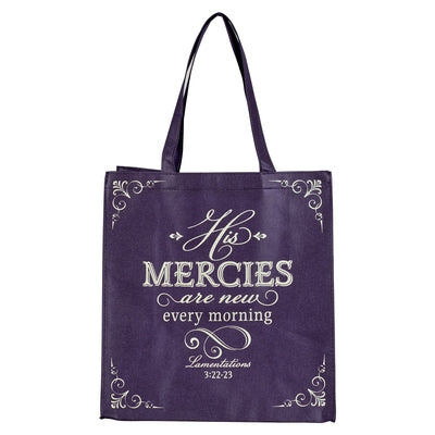 Christian Art Gifts Reusable Fashion Shopping Tote Bag for Women: His Mercies Are New Every Morning - Lamentations 3:22 Inspirational Bible Verse Dura by Christian Art Gifts